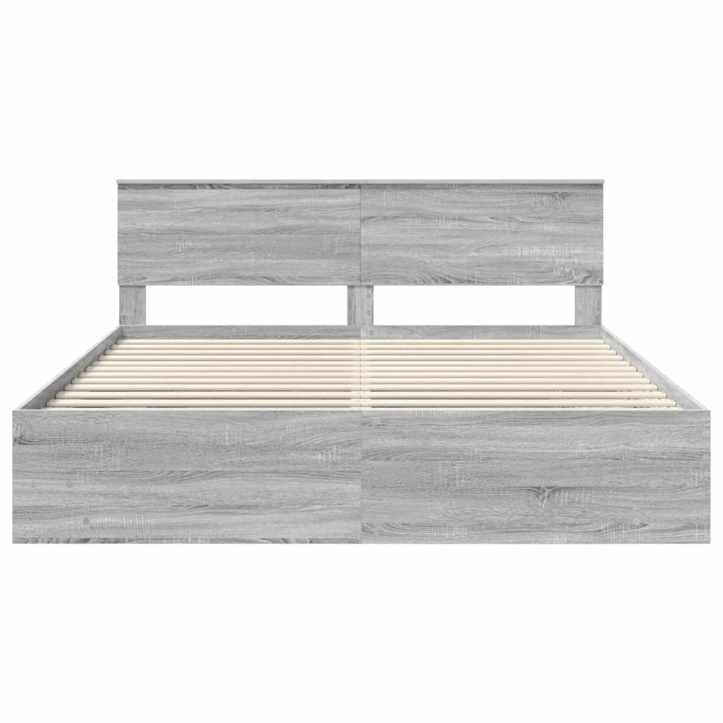 Struttura del letto con testiera Grigio Sonoma 180 x 200 cm 3408828