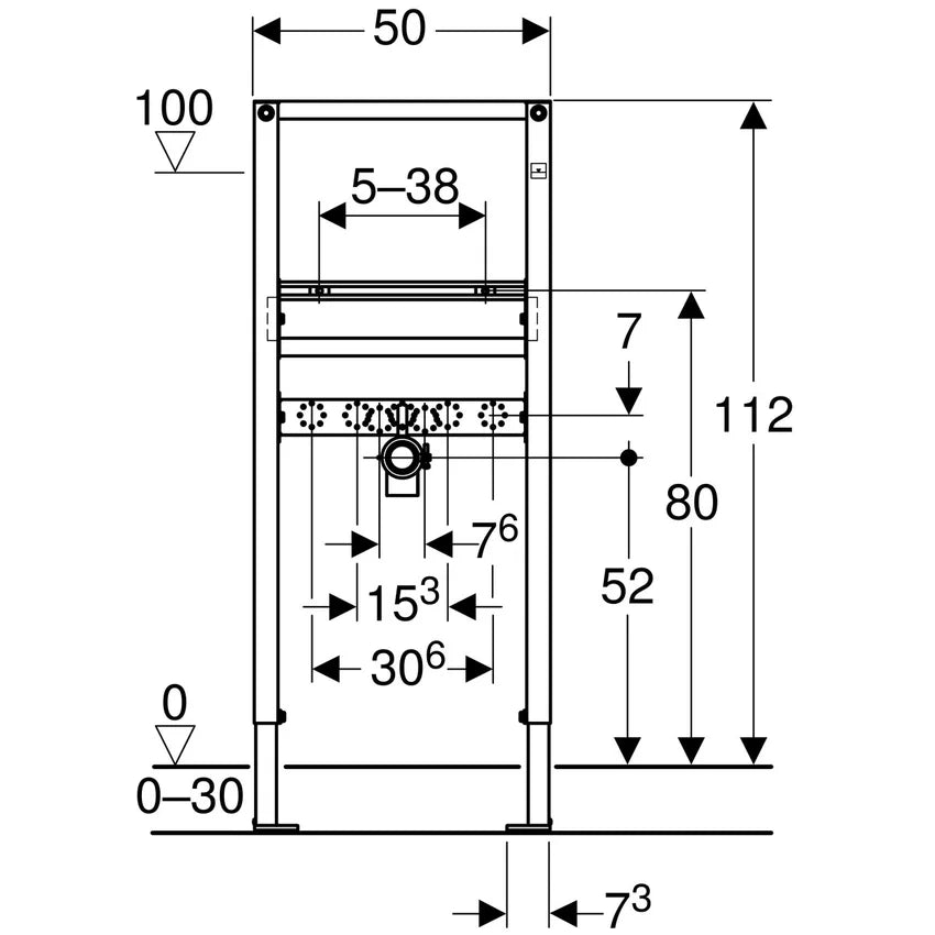MODULO DUOFIX VERNICIATO PER LAVABO SOSPESO IN CARTONGESSO CM.112 GEBERIT 111.432.00.2