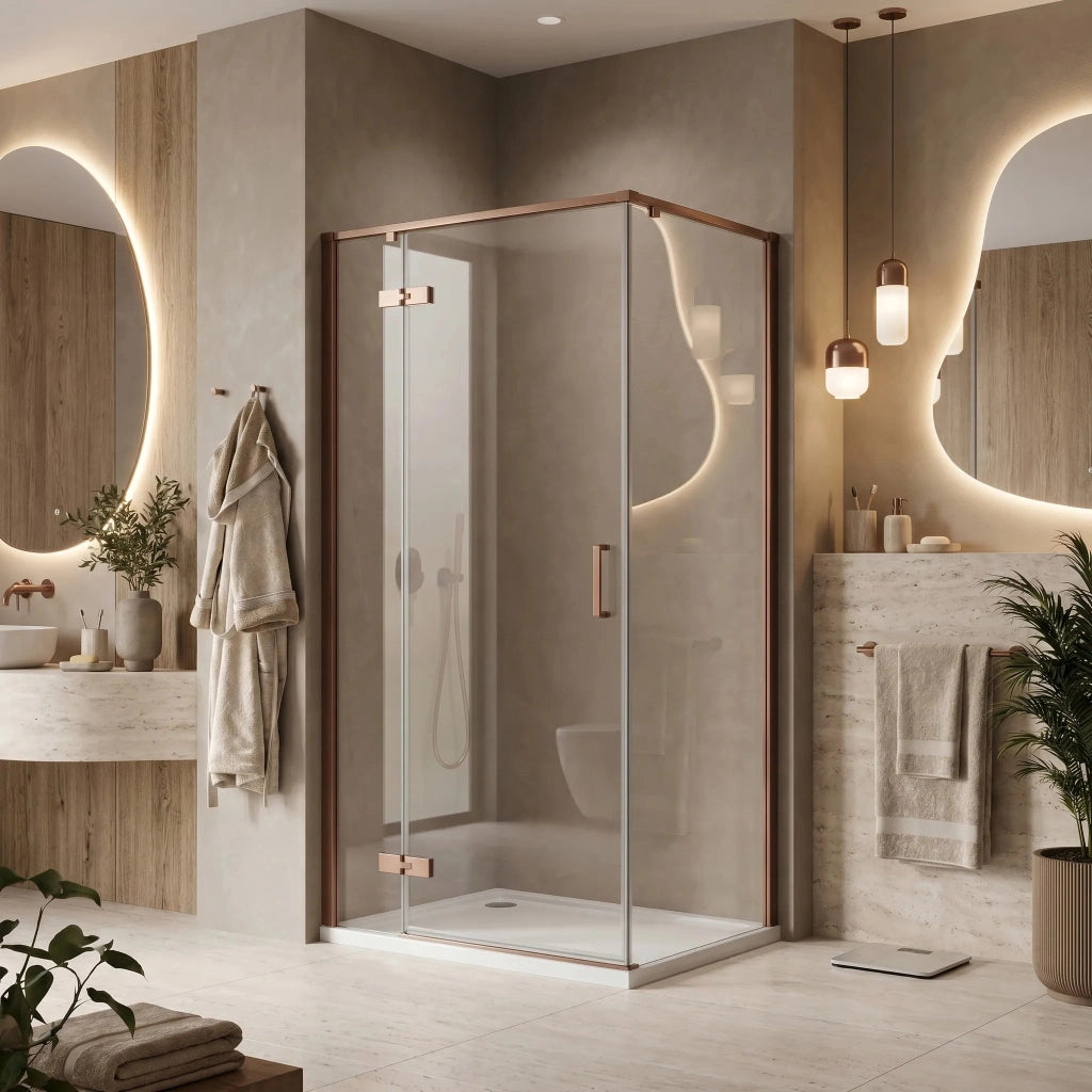 Cabina Doccia Rea Bruno 120x90 Brush Copper