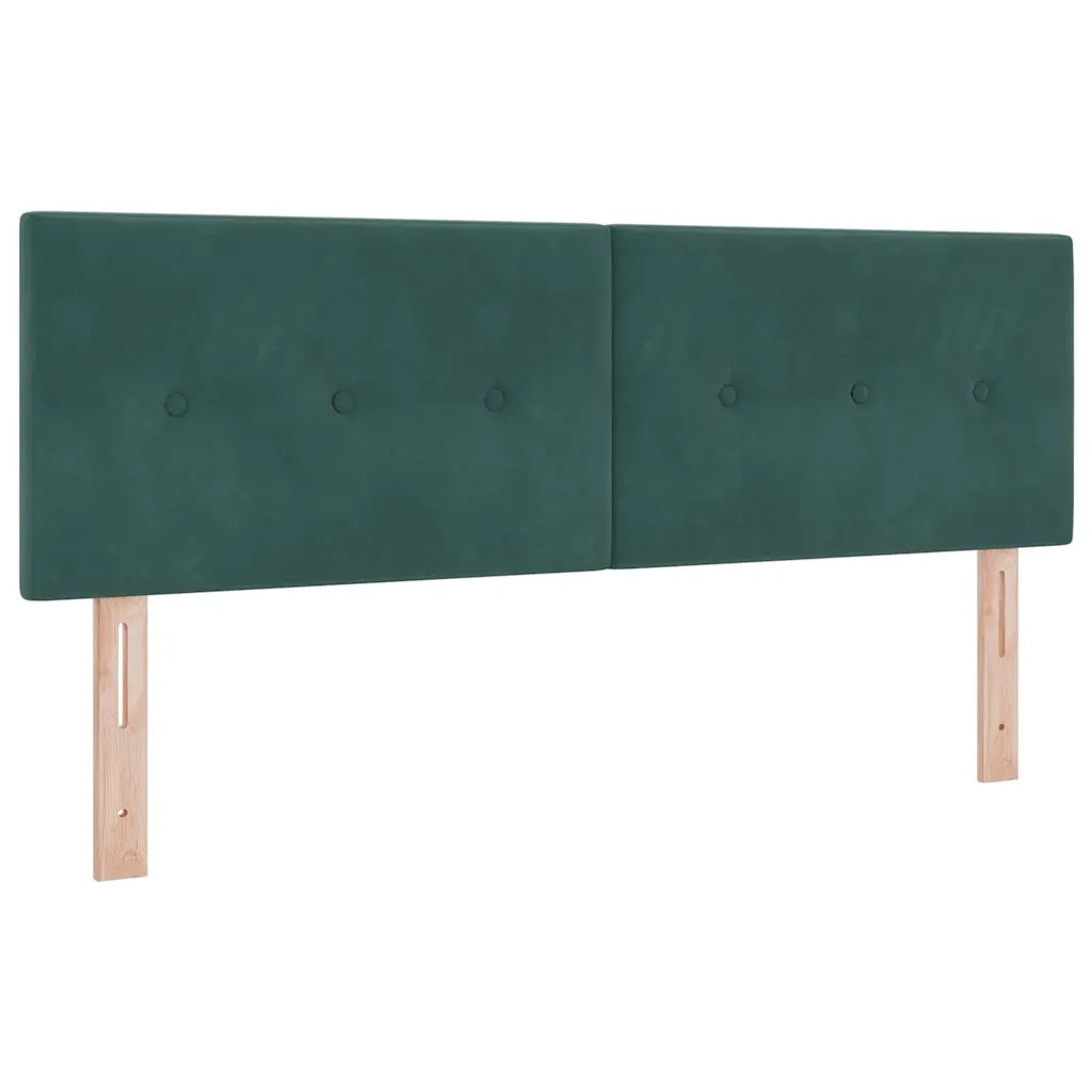 Letto a molle con materasso Verde Scuro 200 x 140 cm Poliestere