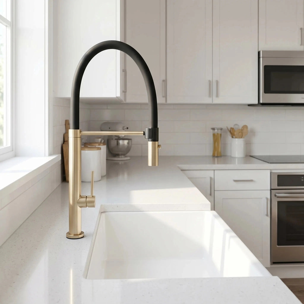 Rubinetto Da Cucina Rea Viera Gold Brush