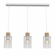 Lampada a sospensione Milagro Madera 3 luci bianca