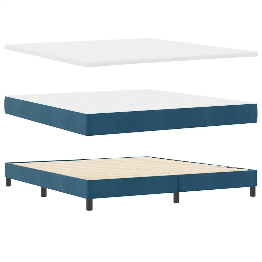 Letto a Sorgente LED con led Blu Scuro 180 x 200 cm Velluto