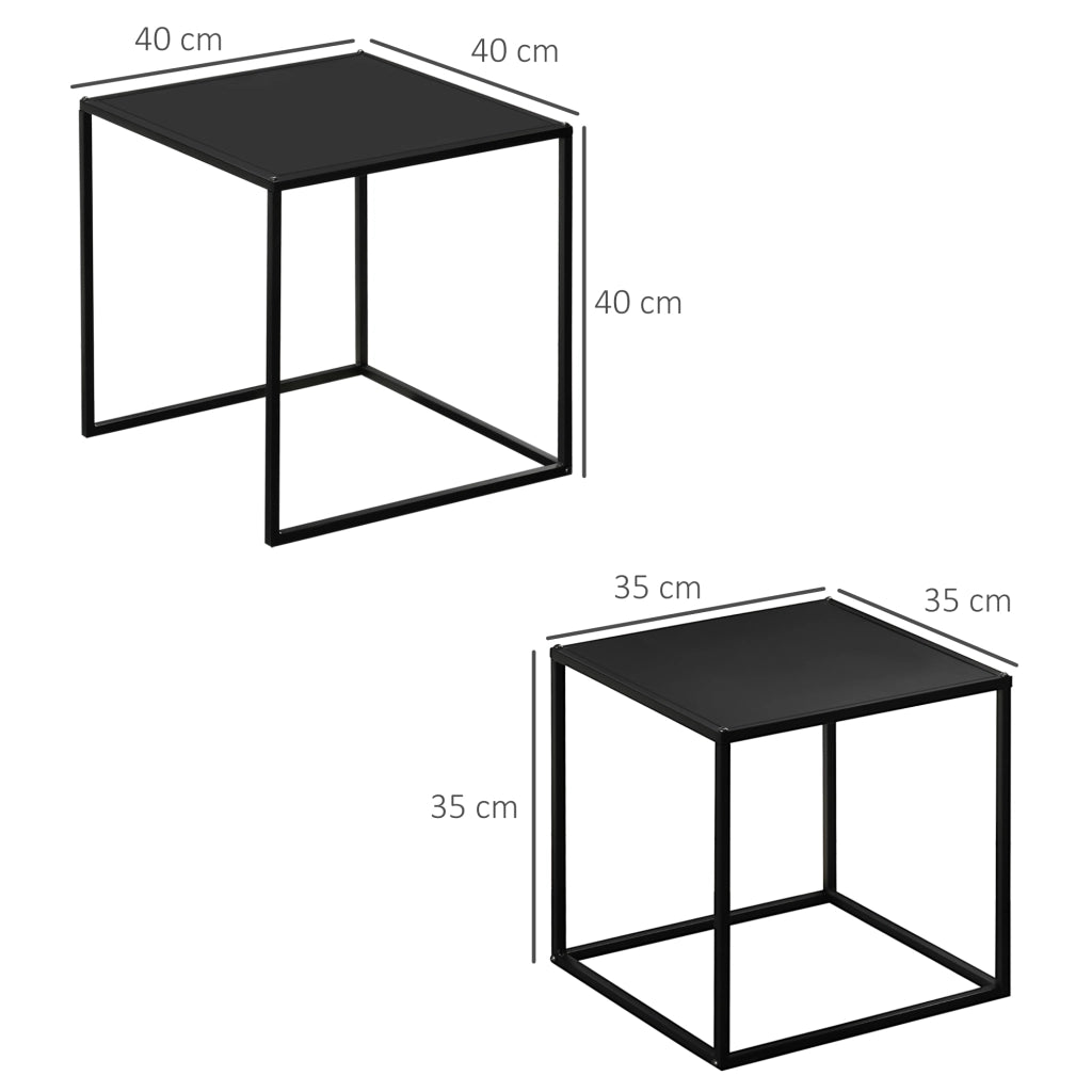 Tavolino da caff¨¨ ¨C Minimal ¨C nero, metallo, 40x40 cm