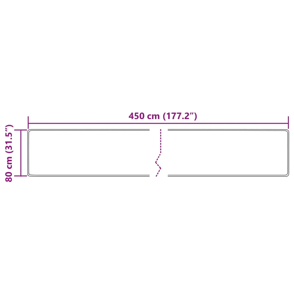 Runner Tappeto MARSA Crema 80 x 450 cm Poliestere e PVC 42023059