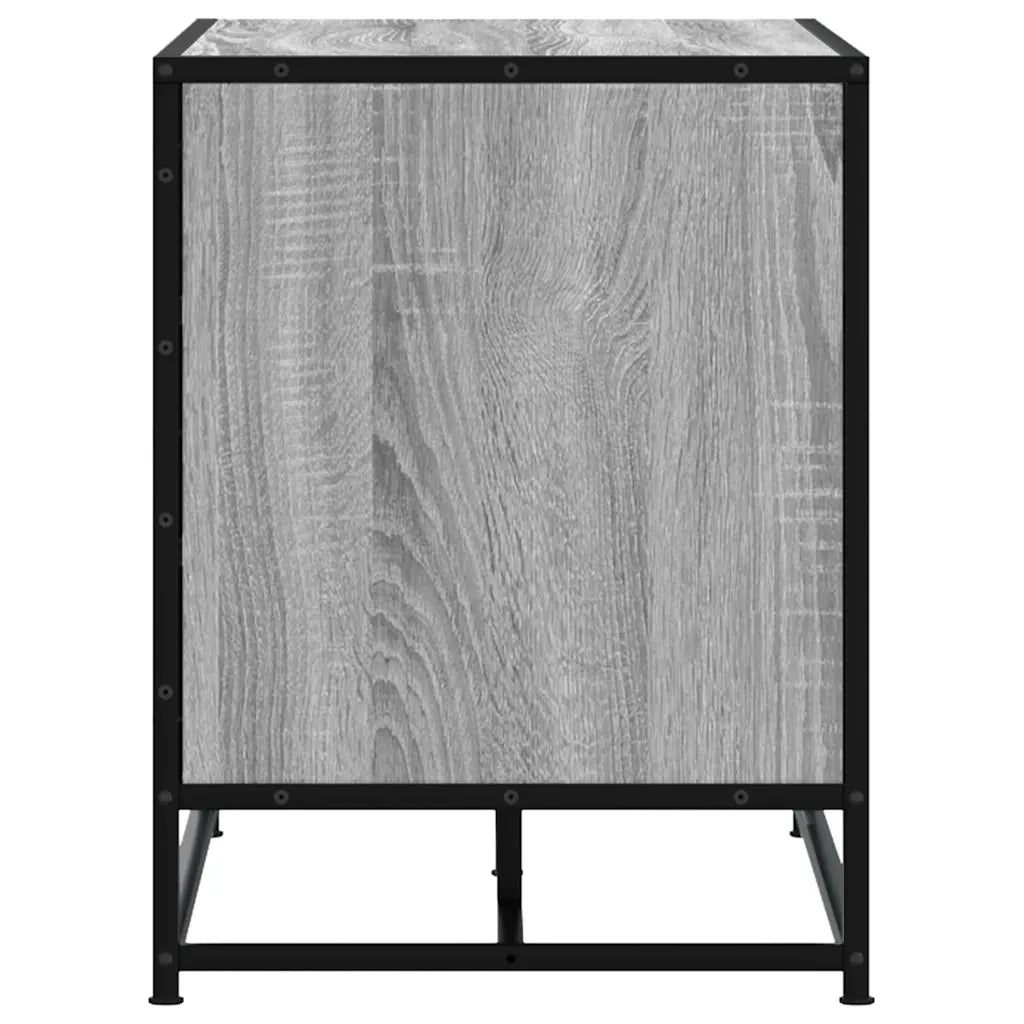 Panca Portaoggetti Grigio Sonoma Legno Multistrato e Metallo