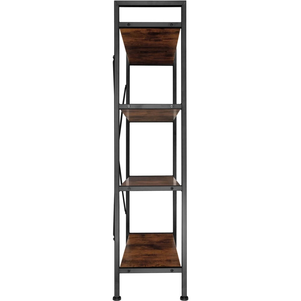 Libreria grande in stile industriale/vintage con 4 ripiani 121,5 cm marrone 08_0000278