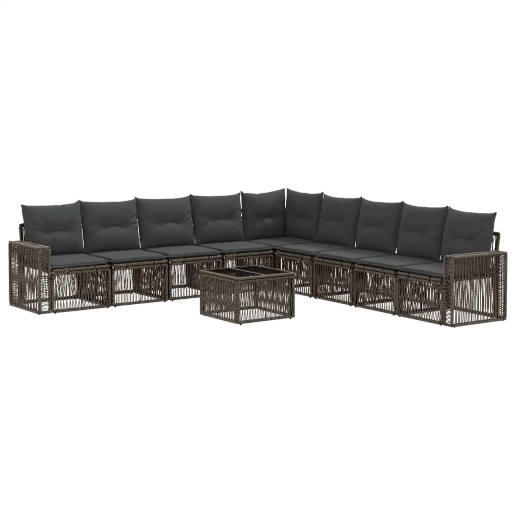 Set Divano da Giardino 10 pz Grigio e Grigio Scuro polyrattan 3435149