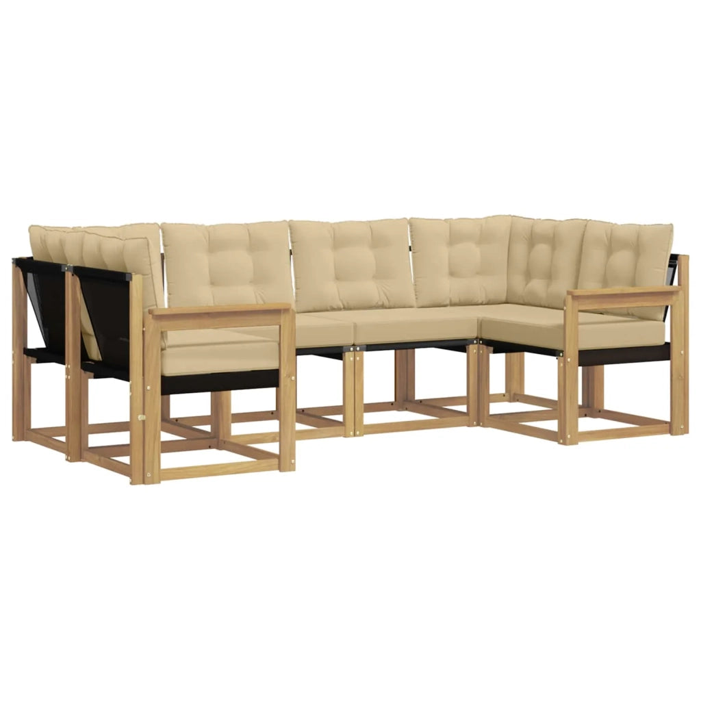Set di divani da esterno con cuscino 6 pcs Bianco e Beige 3389807