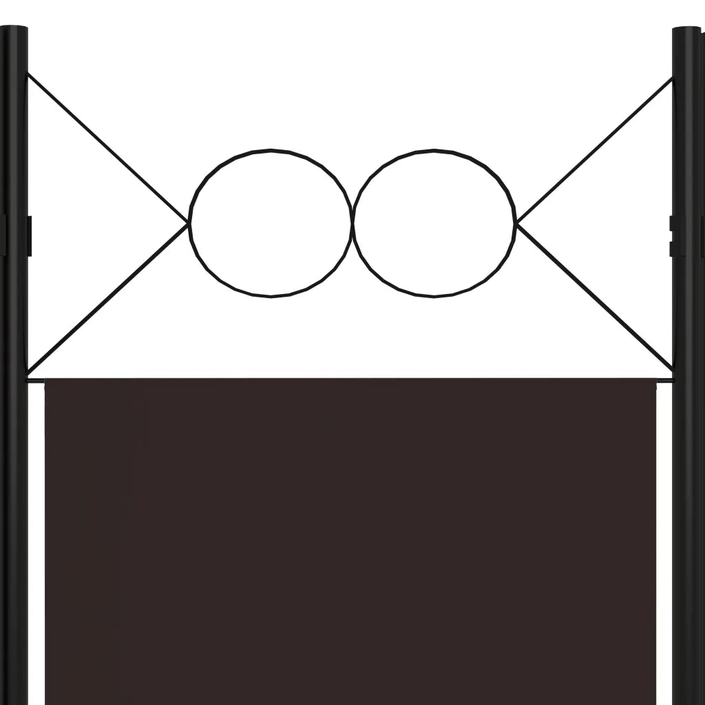 Divisorio Ambienti | Divider per stanze | Paravento a 4 Pannelli Marrone 160x180 cm
