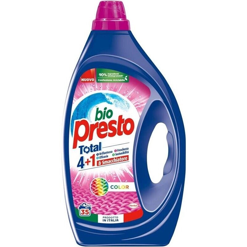 BIOPRESTO DETERSIVO PER LAVATRICE DA 35 LAVAGGI CAPI COLORATI
