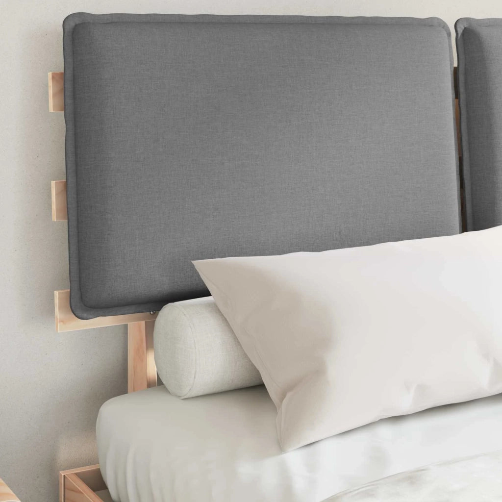 Letto con Testiera Rivestita Grigio chiaro 140 x 200 cm 877274
