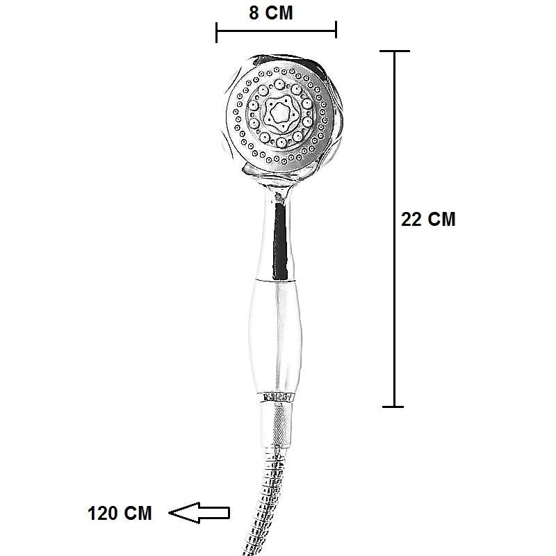 Kit Doccia Anticalcare Fiore Con Flessibile Doccia 120 cm Completo