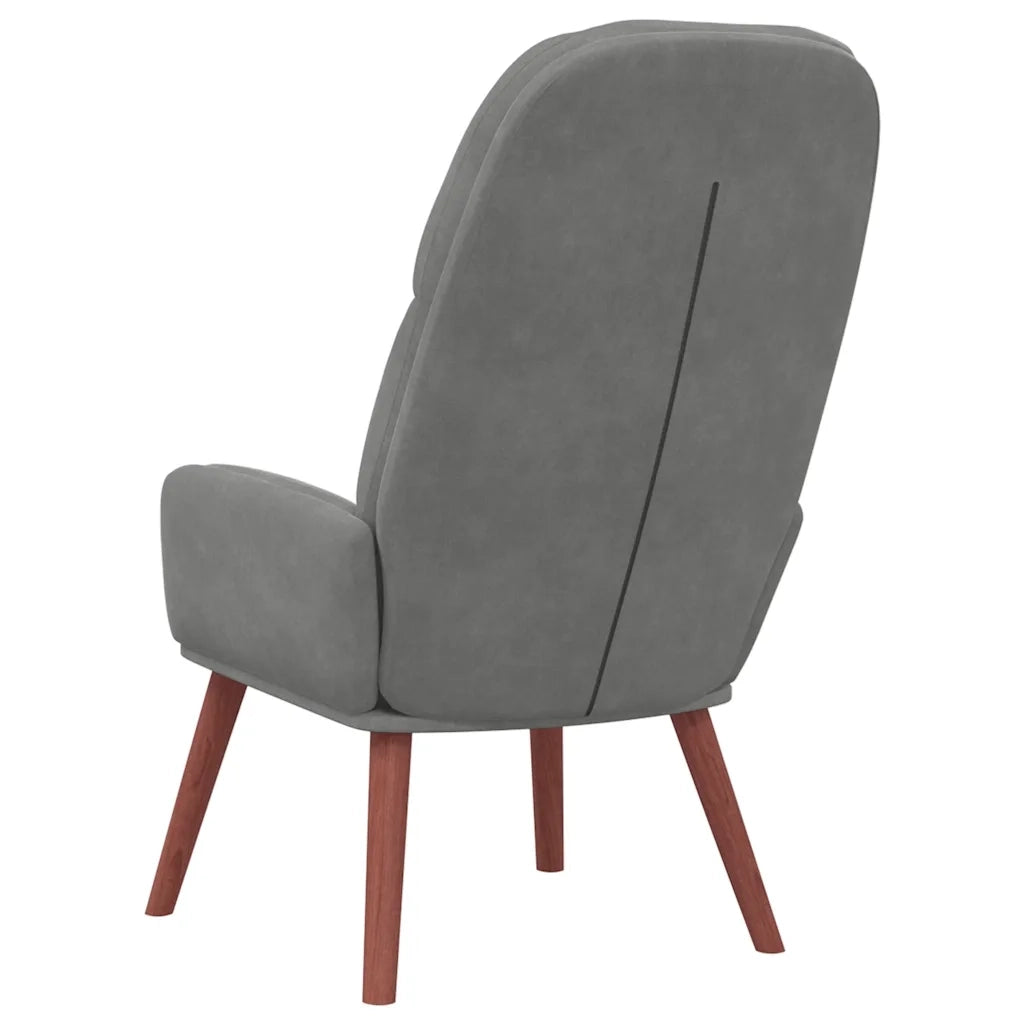 Poltrona | Sedia Relax Grigio Scuro in Velluto