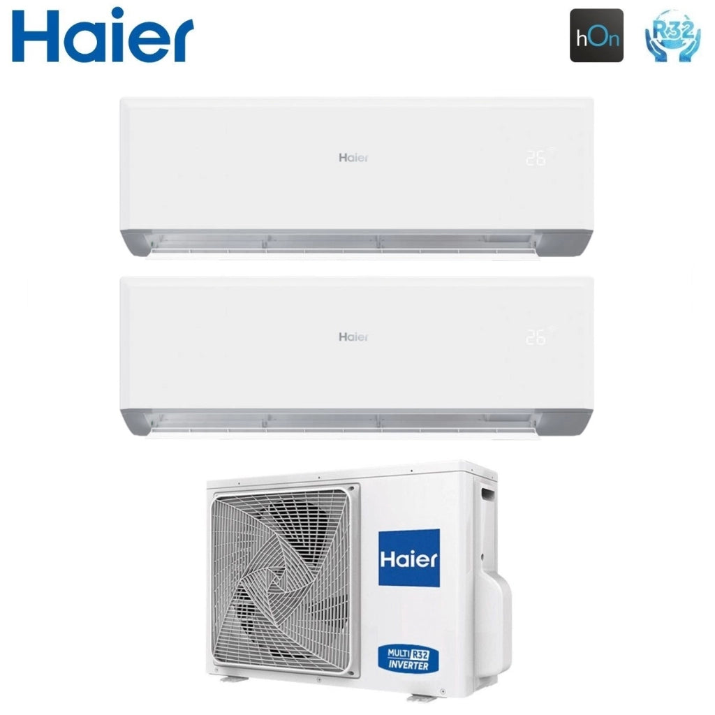 Climatizzatore Condizionatore Haier Dual Split Inverter serie REVIVE 9+12 con 2U50MEFFRA R-32 Wi-Fi Integrato 9000+12000