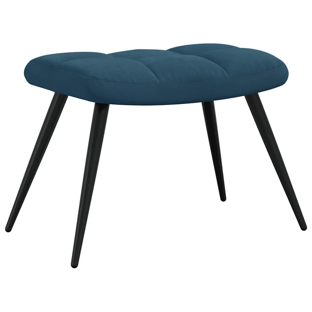 Poltrona Relax | Sedia Relax con Poggiapiedi Blu in Velluto