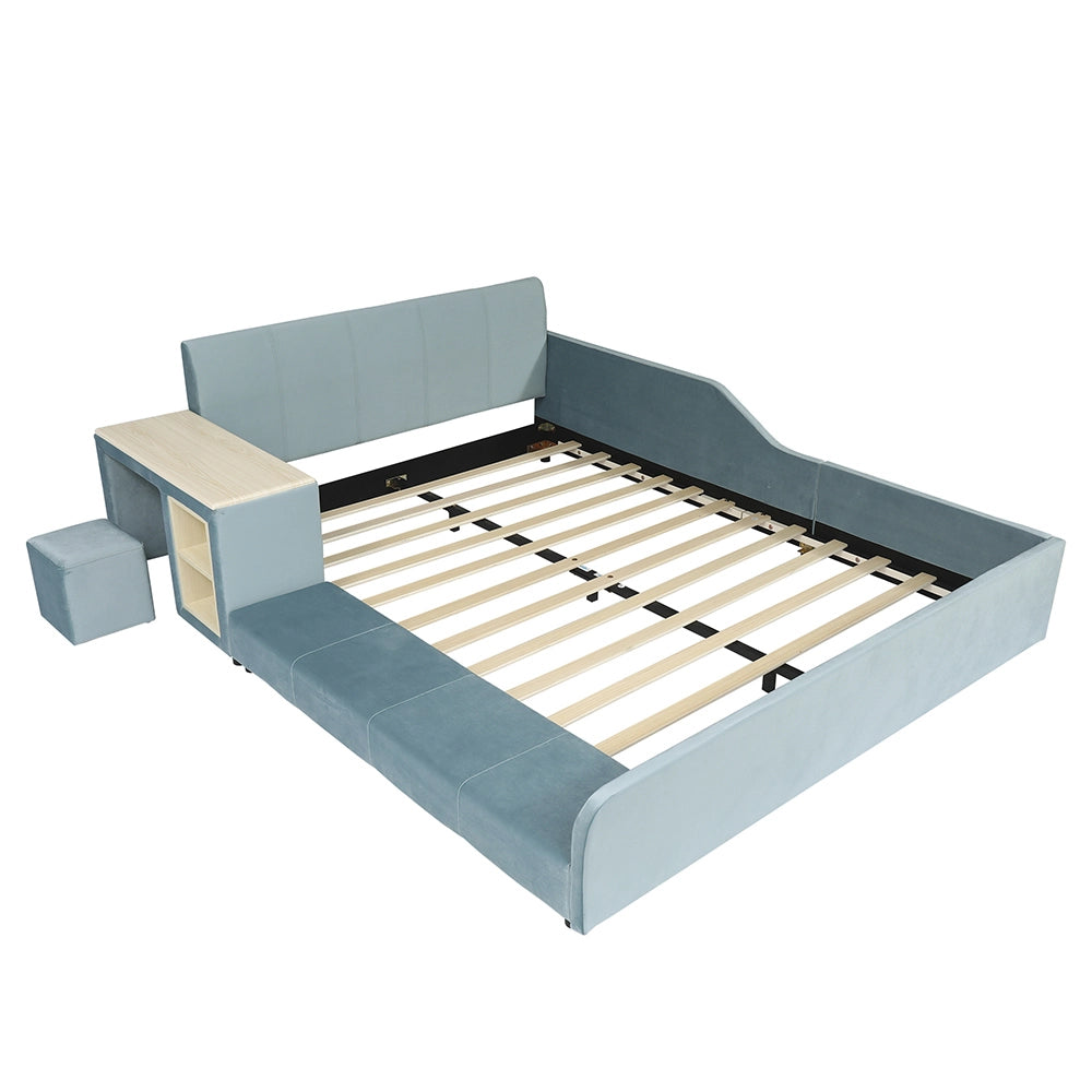 Letto bambini - Xylo - 140x200 cm scrivania blu