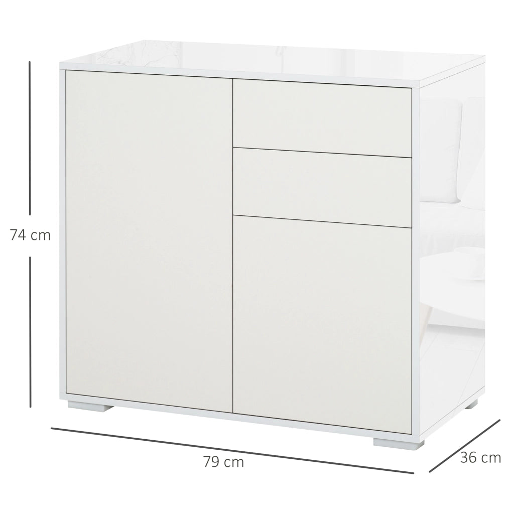 Armadio con 2 ante e 2 cassetti ¨C Minimal ¨C Bianco 79x36x74 cm