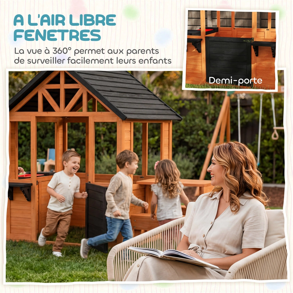 Casetta per bambini giardino in legno ¨C Minimal ¨C marrone