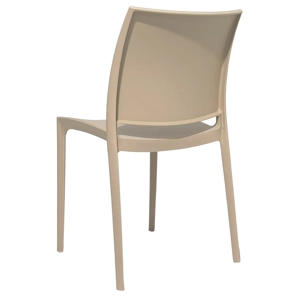 Sedia da sala da pranzo Altea in plastica colore beige modello comfort
