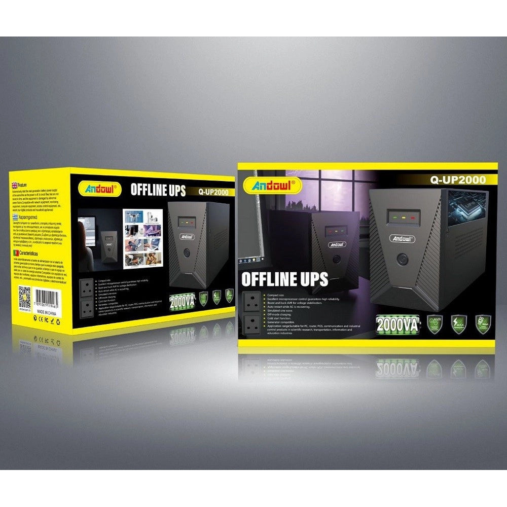 Trade Shop - Gruppo Di Continuità 2000va Q-up2000 Smart Offline Ups Supporta Windows Linux Mac -