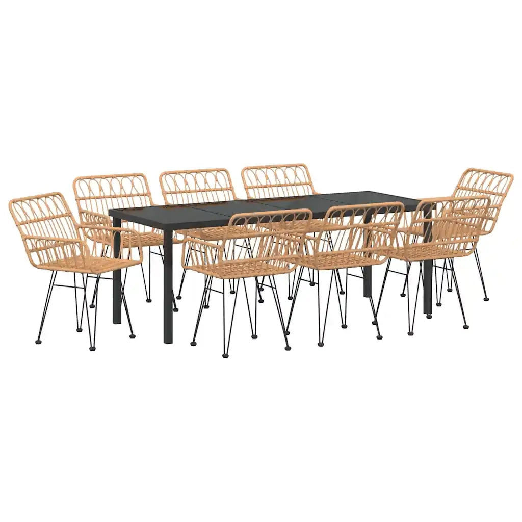 Set da Pranzo per Giardino 9 pcs Marrone 3379183