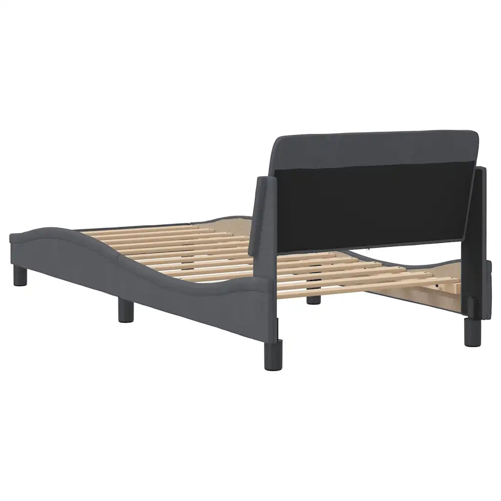 Giroletto-Struttura Letto Dover Grigio Scuro 80x200 cm Velluto