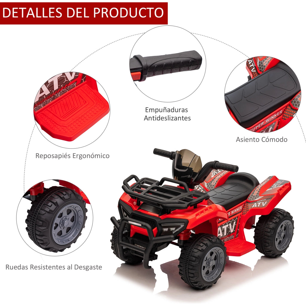 Quad Elettrico per Bambini ¨C Minimal ¨C Rosso 70x42x45 cm