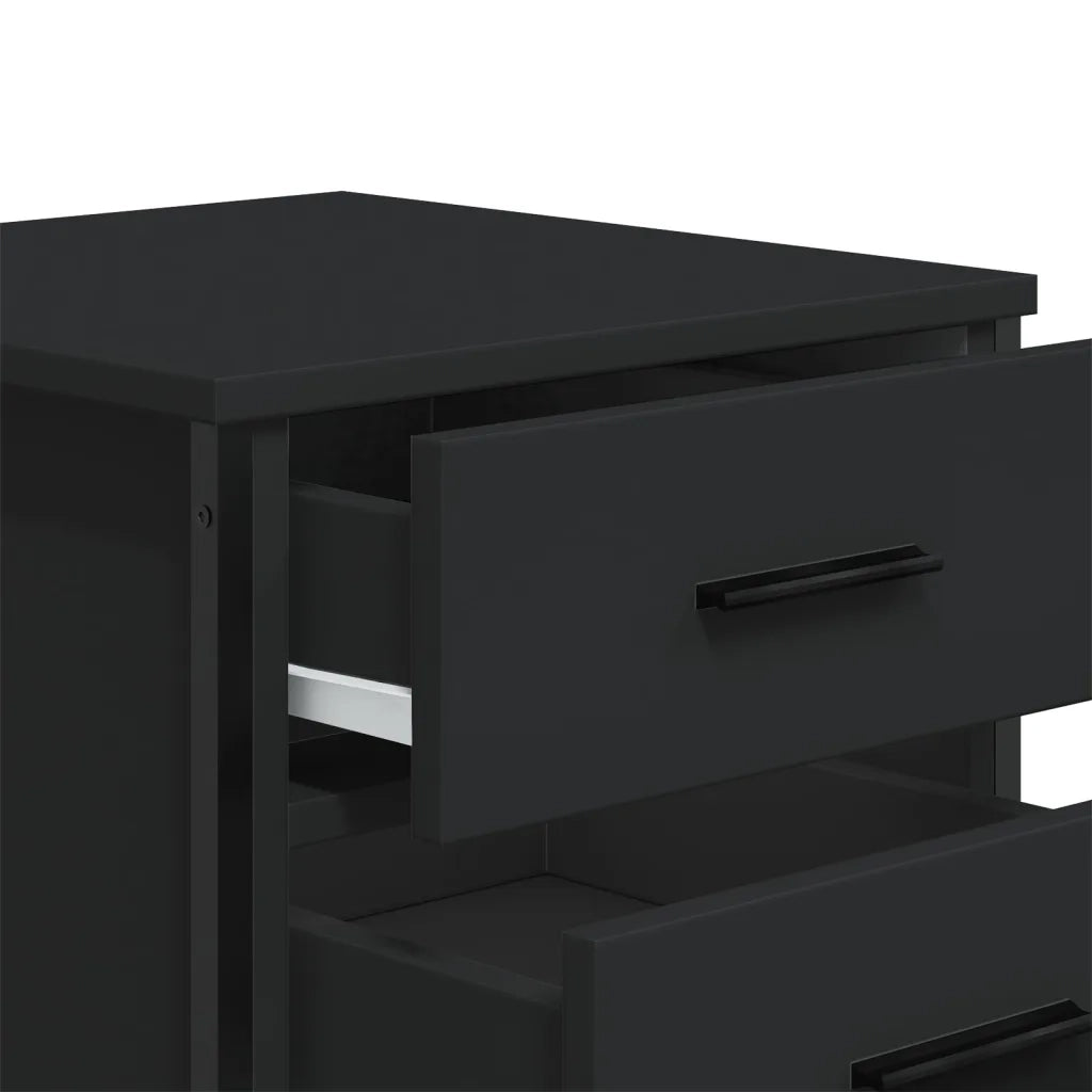 Comodino Nero 40x41x40 cm in Truciolato 848504