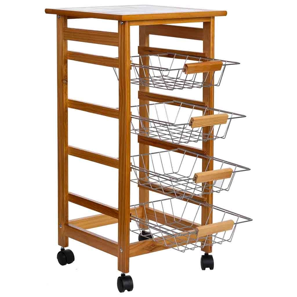 Carrello cucina in legno 37x37x76h cm