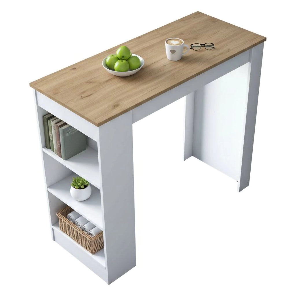 Assan, Tavolo Fisso 2 Posti, 120x50x100h cm Marrone Noce