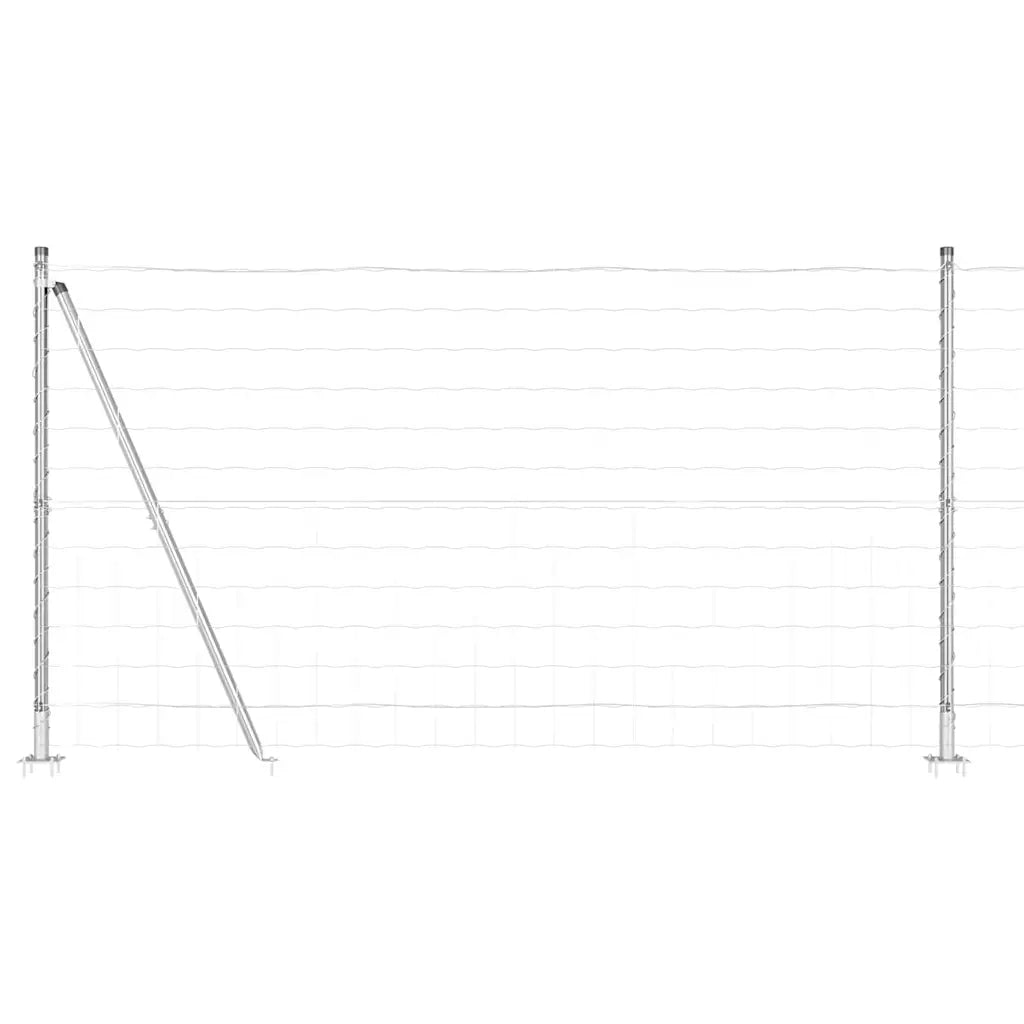 Recinzione da Giardino | Recinzione con Posto Argento 1,2 x 10 m Acciaio