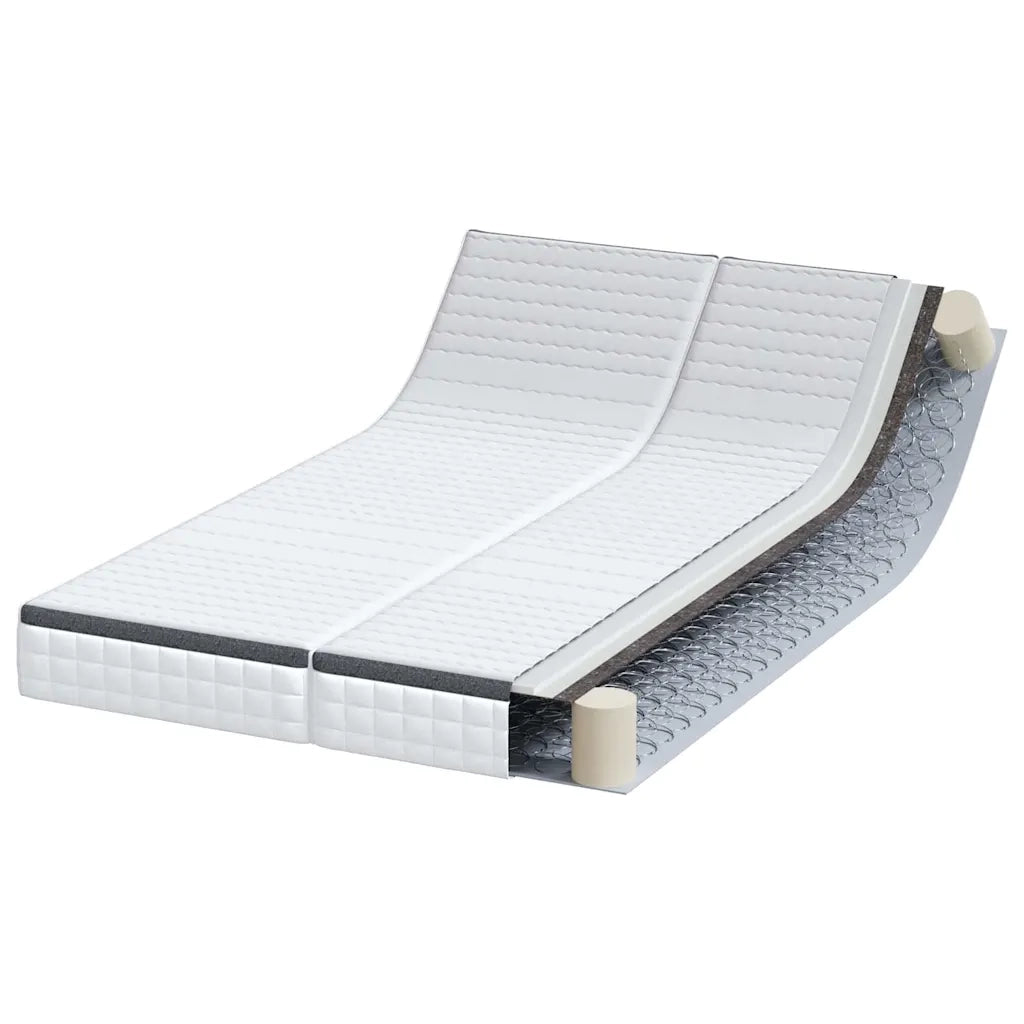 Materasso 2 pz-Set di 2 Materasso Bianco e Grigio 60 x 200 cm Molla Bonell