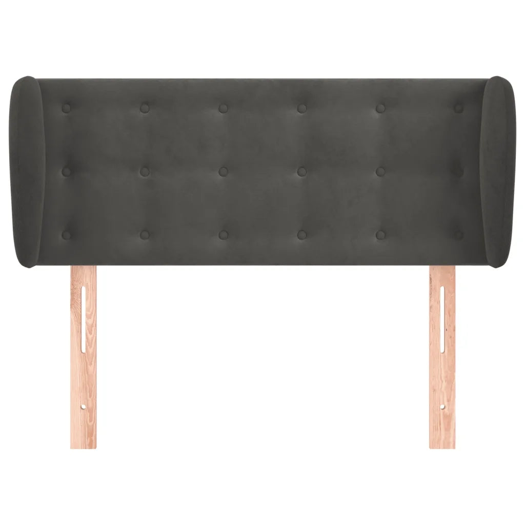 Testiera | Testata ad Orecchio Grigio Scuro 93x23x78/88 cm in Velluto