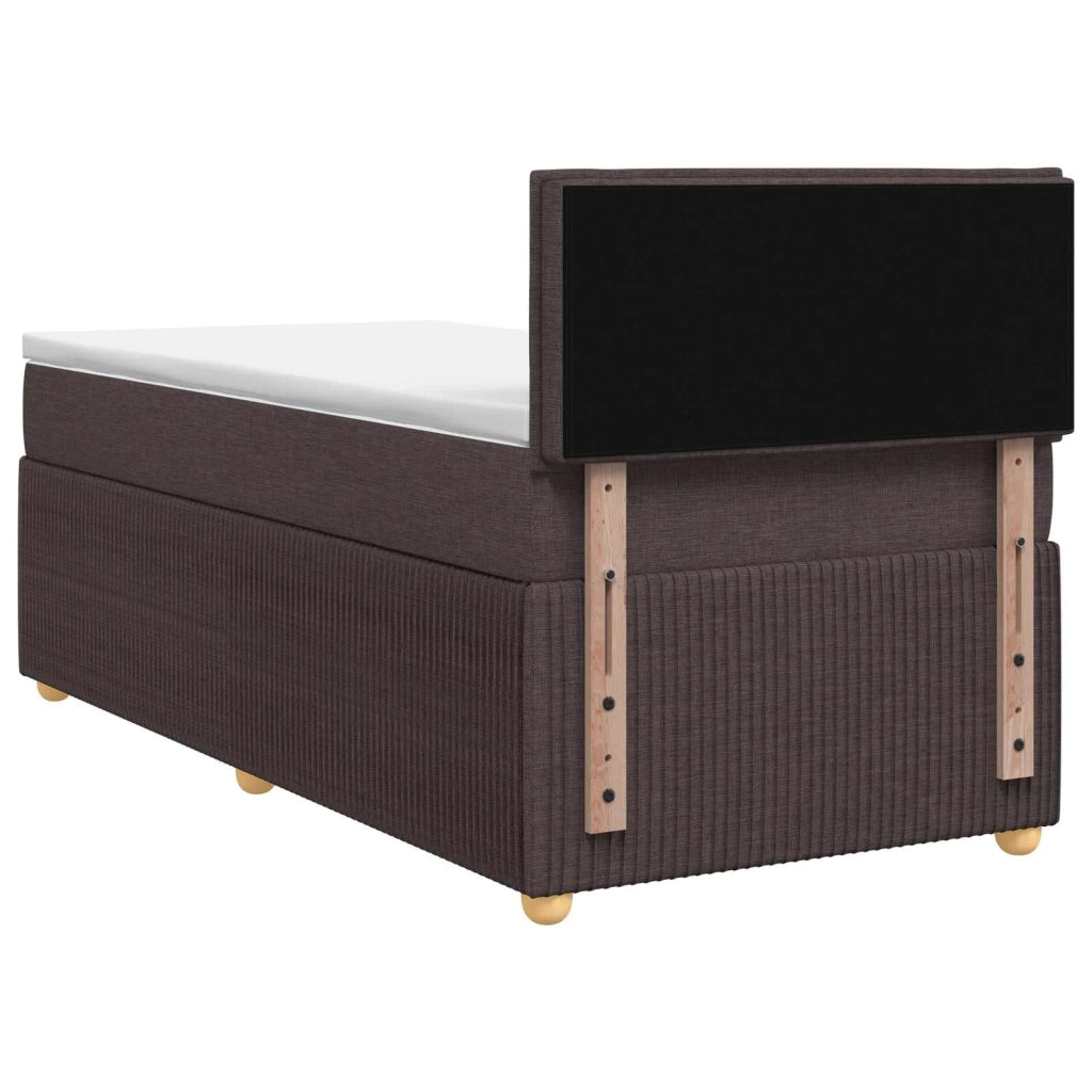 Letto box spring con materasso Marrone Scuro 80 x 200 cm 3452795