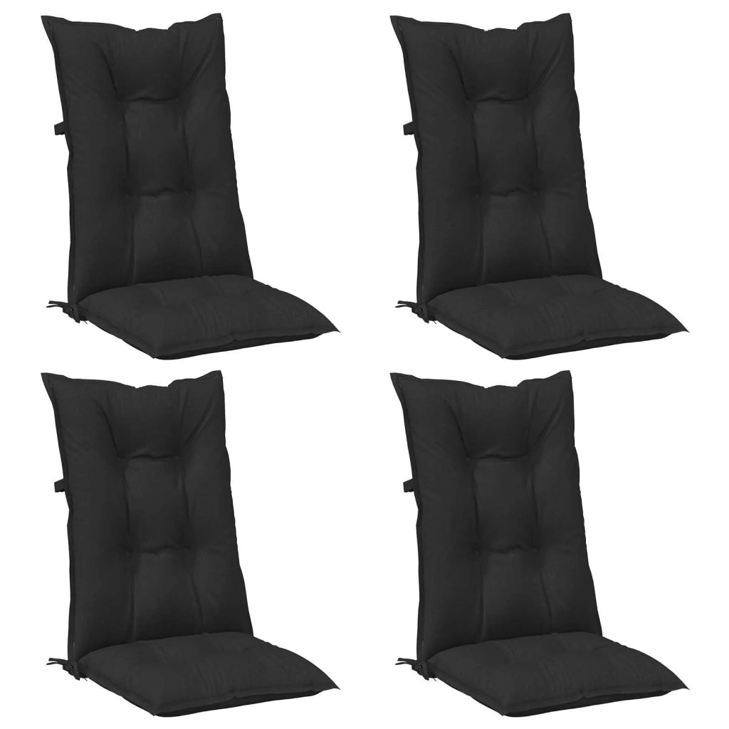 Set di cuscini per sedia alta 4 pz | Cuscini per sedie Melange nero