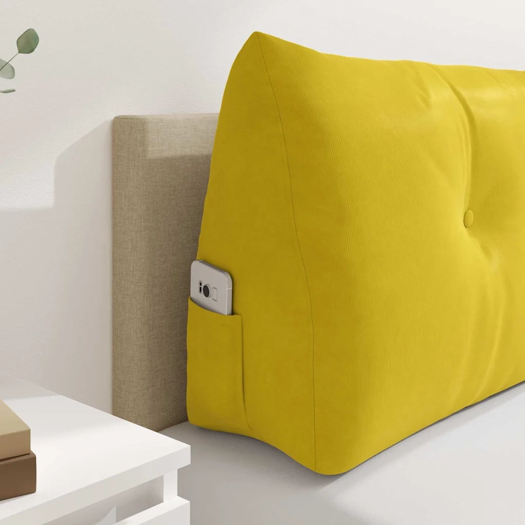 Cuscino per Schiena | Cuscino dorsale Giallo 140 x 24 x 50 cm Velluto