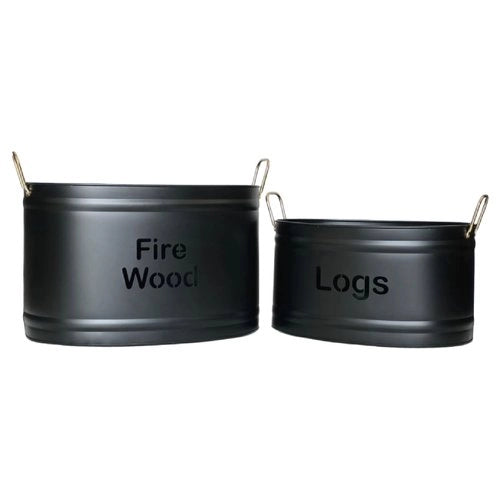 Porta legna amicasa 28776 ovali set 2 pz (44x25 e 51x35 cm) manici ott