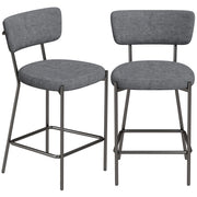 Set 2 Sgabelli da Bar Imbottiti ¨C Xylo ¨C Schienale Curvo, Grigio