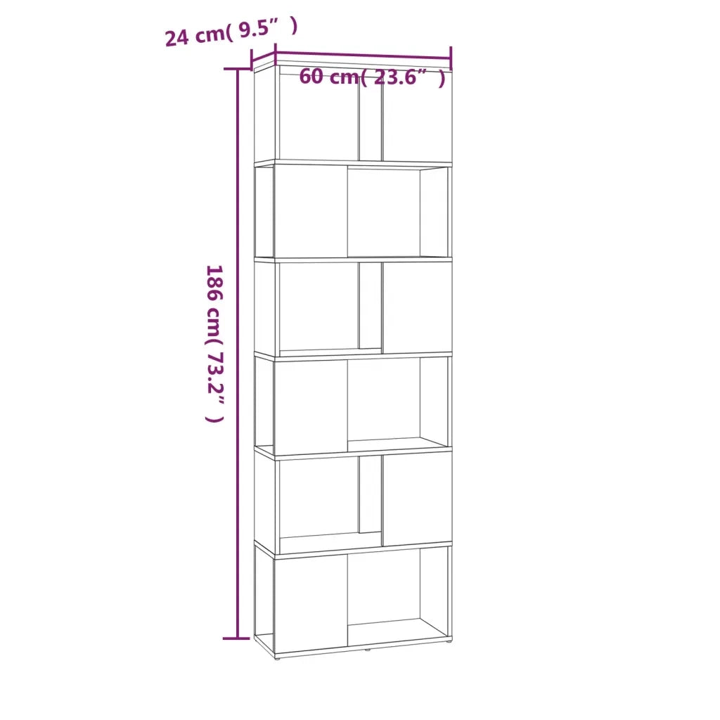 Divisorio-Paravento Rovere Fumo 60x24x186 cm