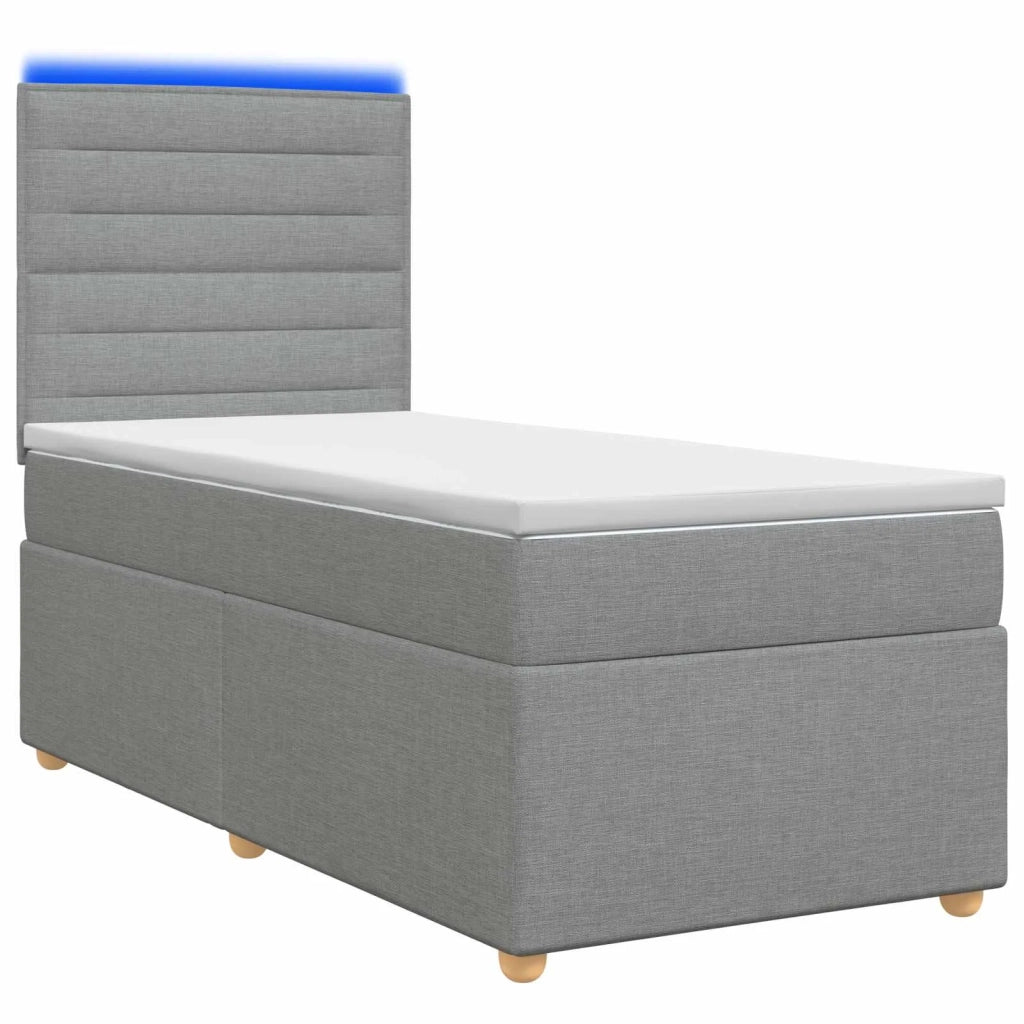 Letto box spring con materasso Grigio Chiaro 80 x 200 cm 3455210