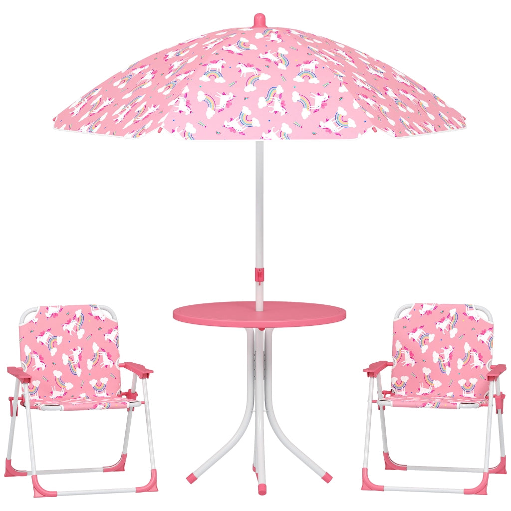 Set Tavolo e Sedie per Bambini con Ombrellone ¨C Minimal ¨C Rosa