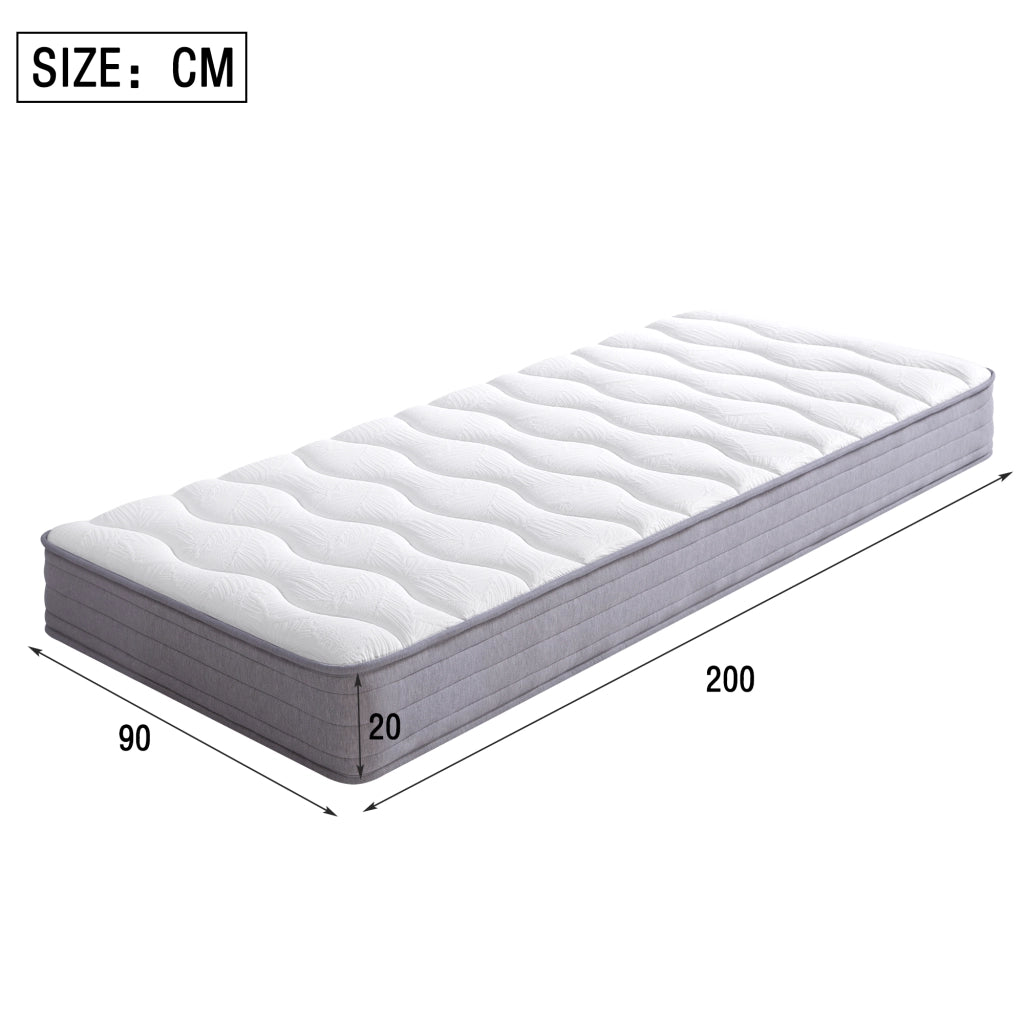 Materasso a molle insacchettate bianco 90x200 cm