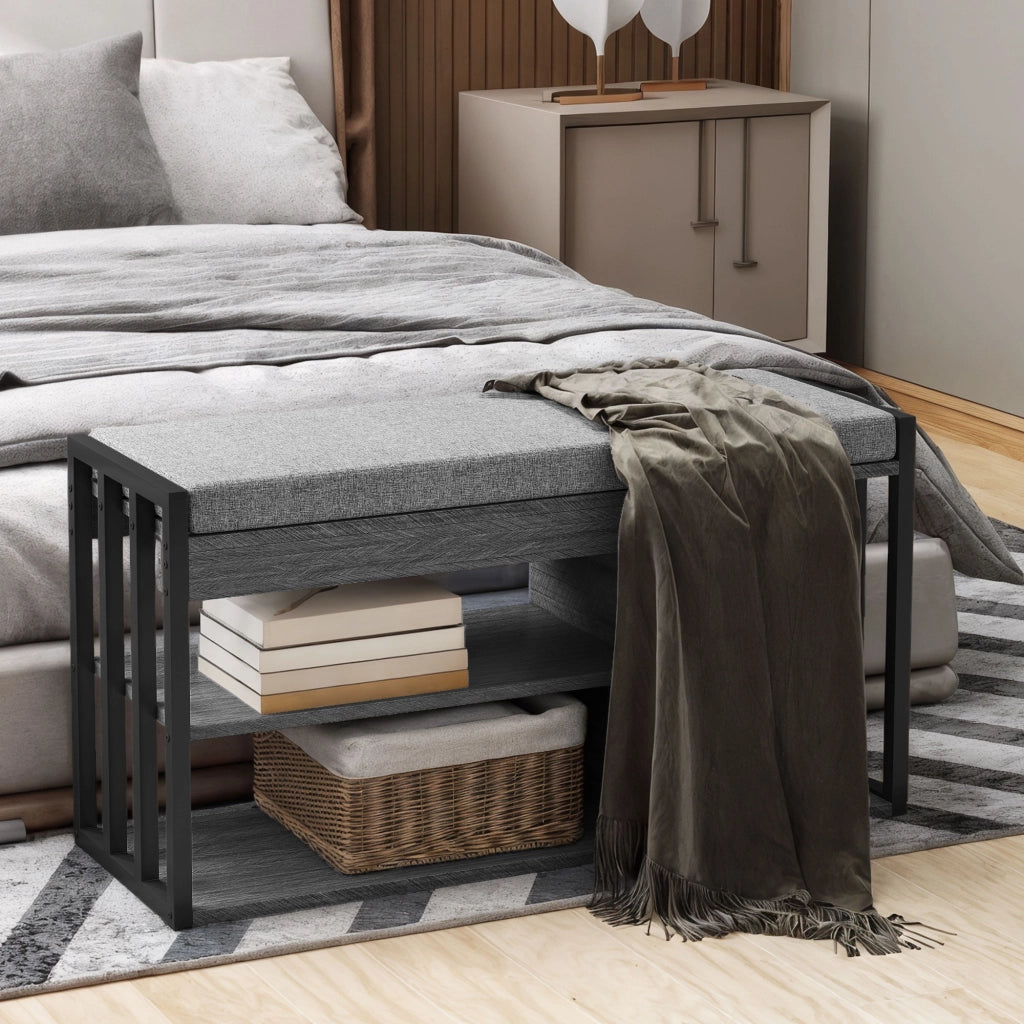 Scarpiera con panca e 3 ripiani ¨C zephmum ¨C grigio