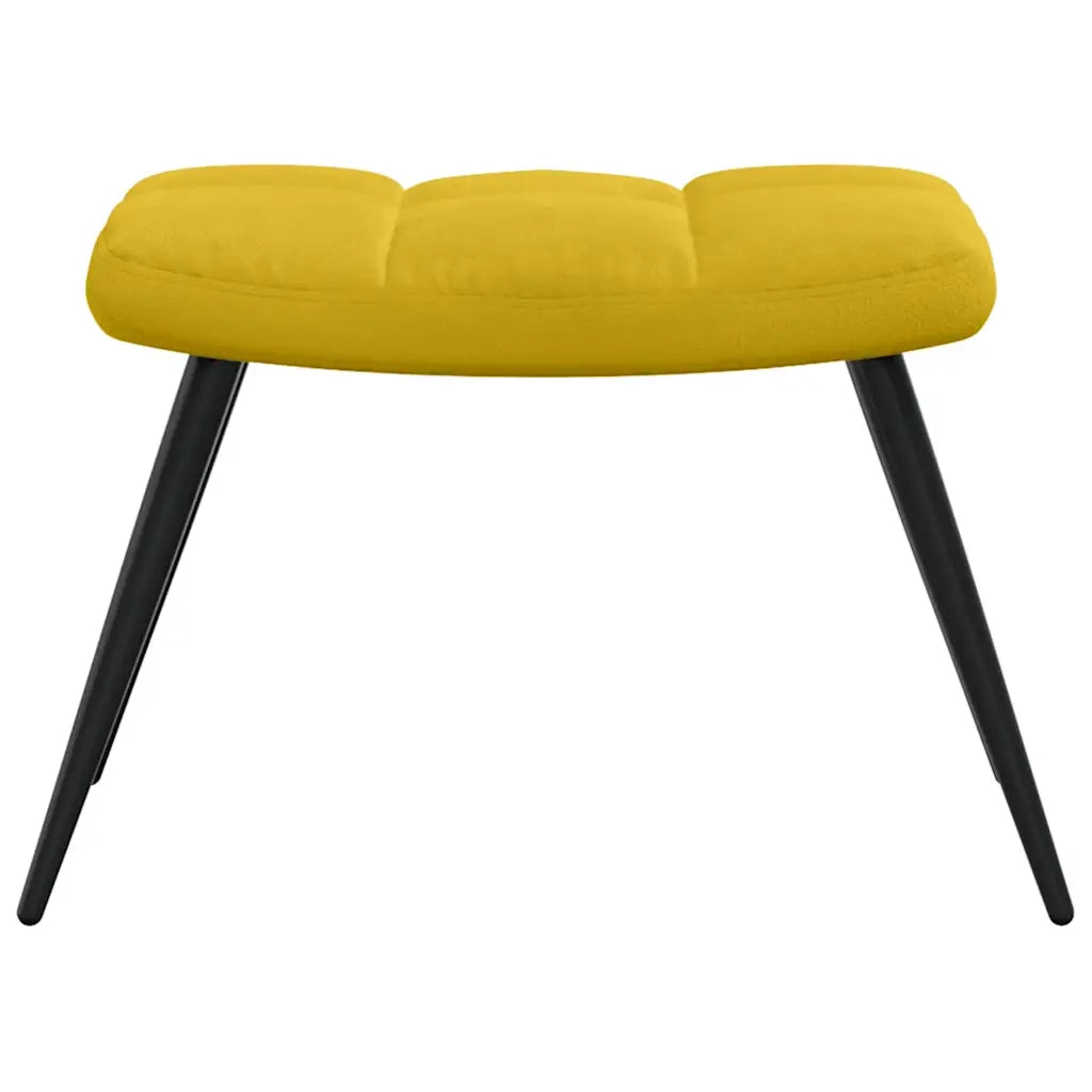 Poltrona Relax | Sedia Relax con Sgabello in Velluto Giallo Senape