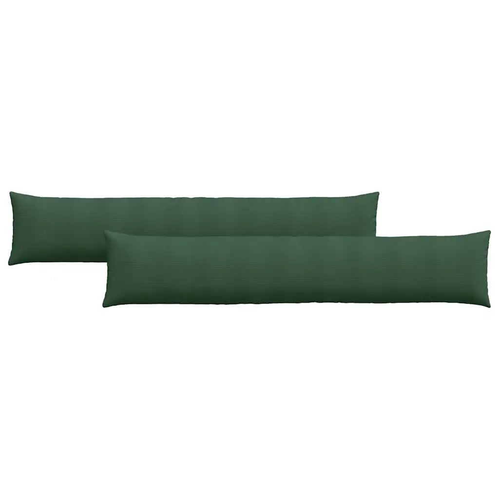 Cuscini da Divano 2 pz | Cuscini per sedie Verde Scuro 200 x 40 cm