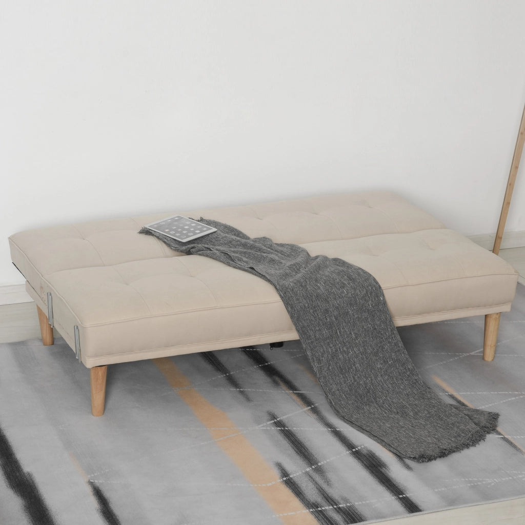 Divano letto 3 posti con schienale regolabile - Xylo - beige 185x84x85cm