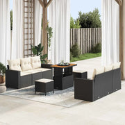 Set Divano da Giardino 9 pcs Nero polyrattan 3361570
