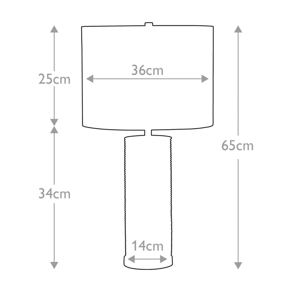Lampada da tavolo Ripple porcellana bianca/nera 65cm Elstead