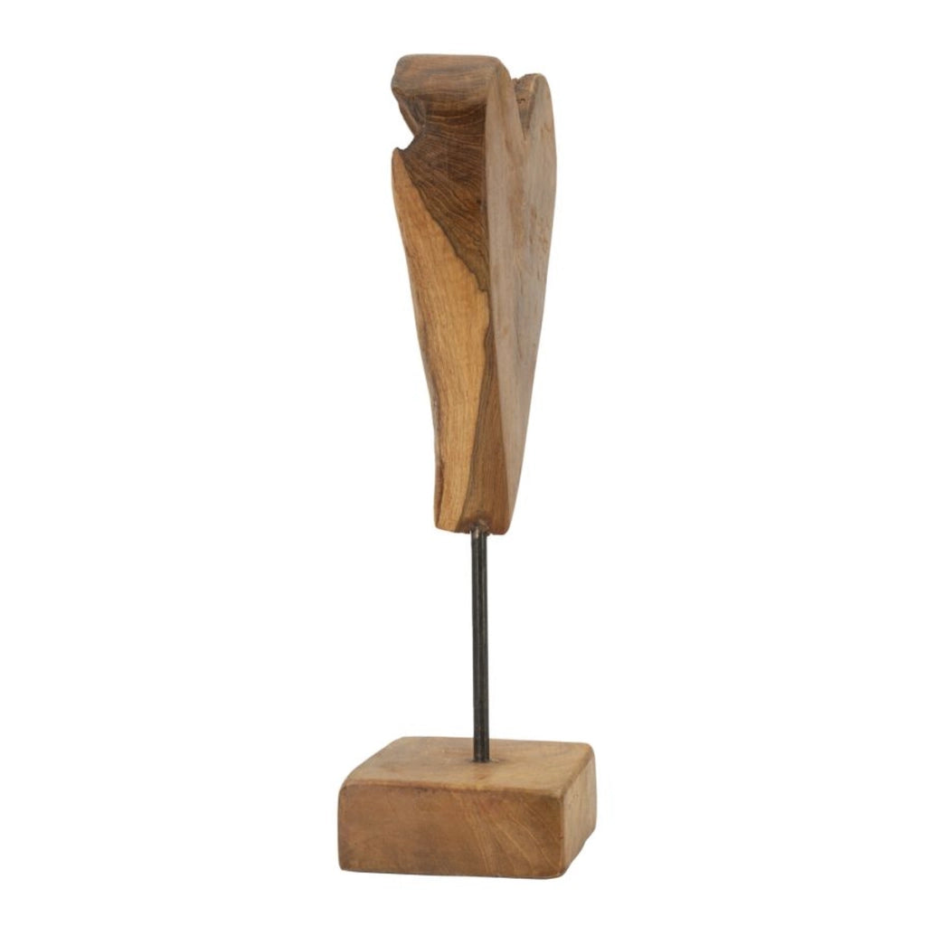 Scultura Cuore 9, Marrone, Legno, 15x10x35 cm